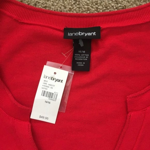 Lane Bryant Holiday Red Cardigan Sweater 14/16 NEW - Picture 5 of 6